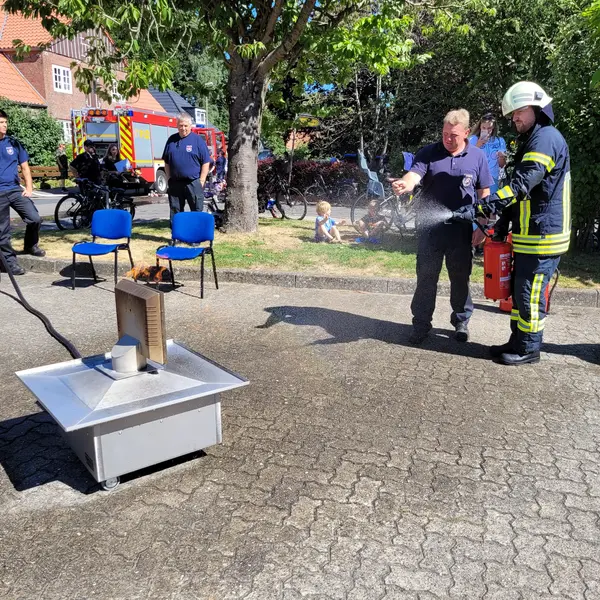 Feuerlöscher in Aktion