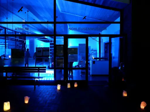 Schleusenmuseum Atrium beleuchtet