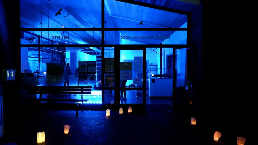 Schleusenmuseum Atrium beleuchtet