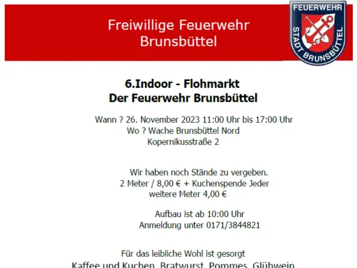 Infos zum Feuerwehr Flohmarkt